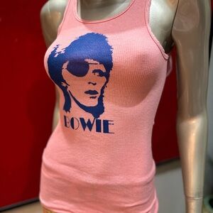DAVID BOWIE Ziggy Stardust eye-patch lightening bolt unisex punk soft tank top S